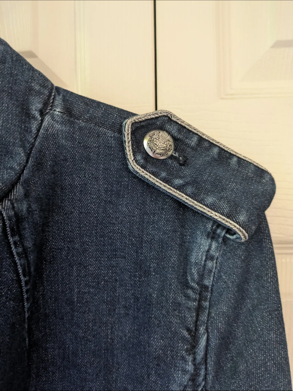 Ralph Lauren Dark Blue Denim Military-Style Jean Jacket - Picture 4 of 7